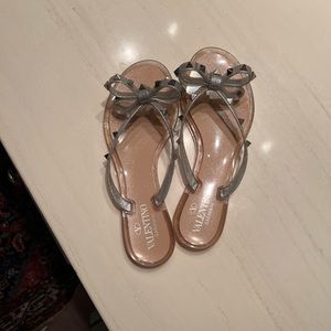Silver Valentino rockstud jelly sandals size 38
